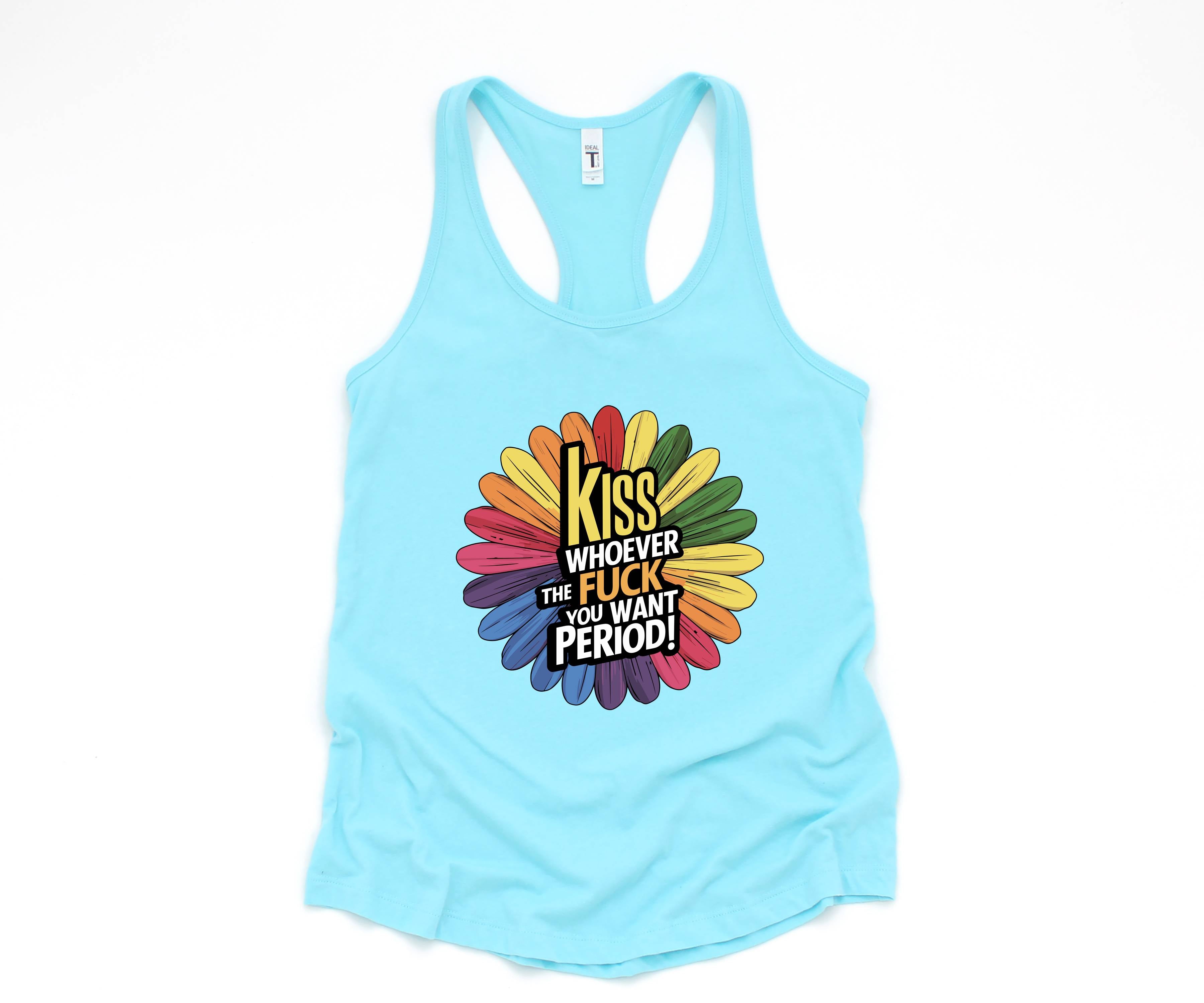 Women's Pride Rainbow Tank Top - Sleeveless Graphic Tee With Inspirational Quote, Black, Medium