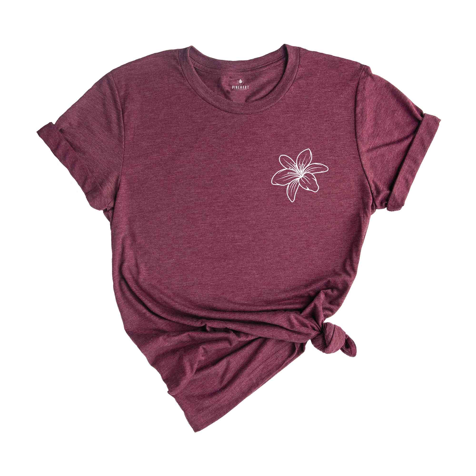 lily flower clothing Minimalist Lily of the Valley Floral Shirt, Flower Shirt, Plant Lover Gift, Lily Flower Tee, Wildflower T-Shirt, Flower Shirt, Garden Tee Maroon