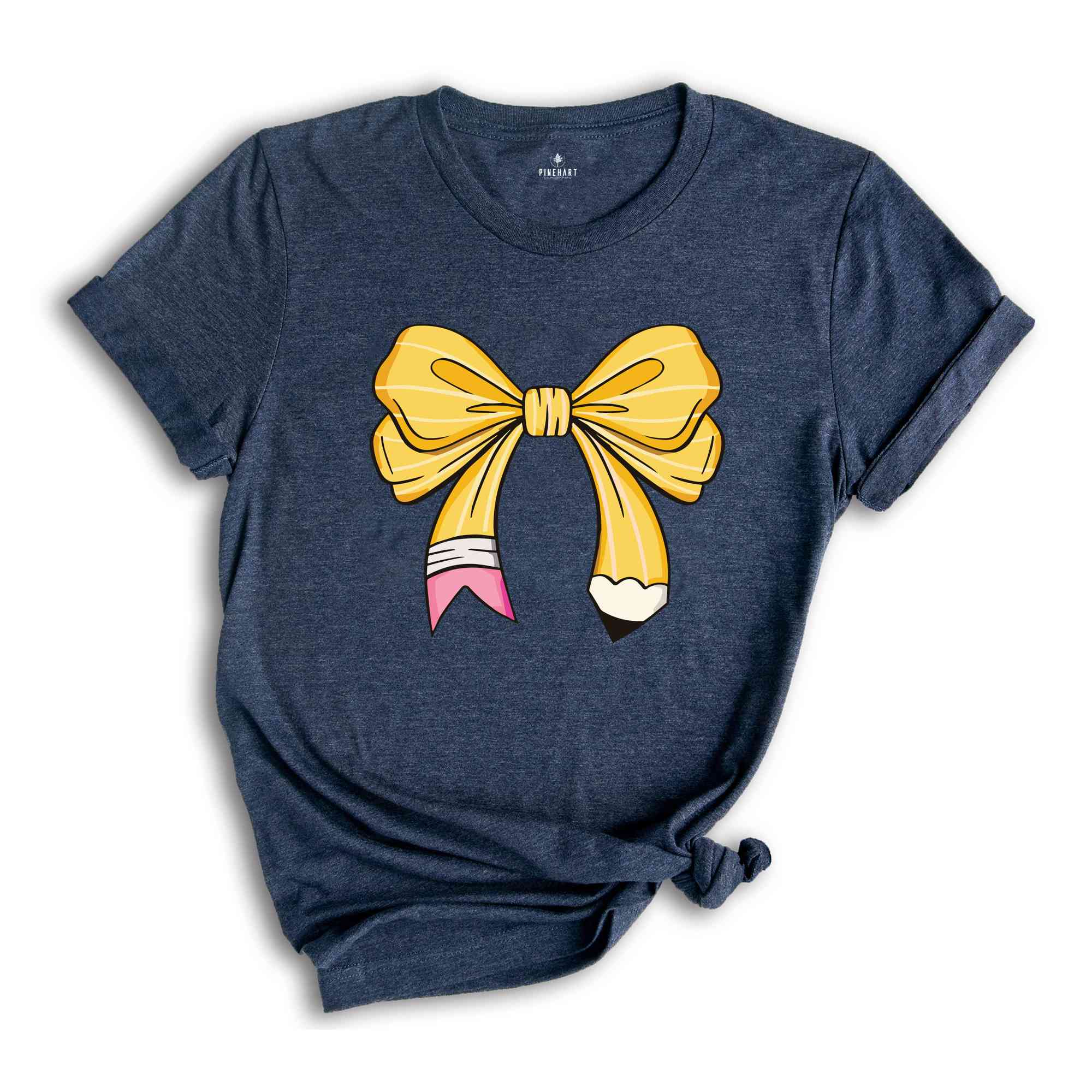 Pencil Bow Shirt, Coquette Teacher Shirt, Coquette Pencil Bow Shirt