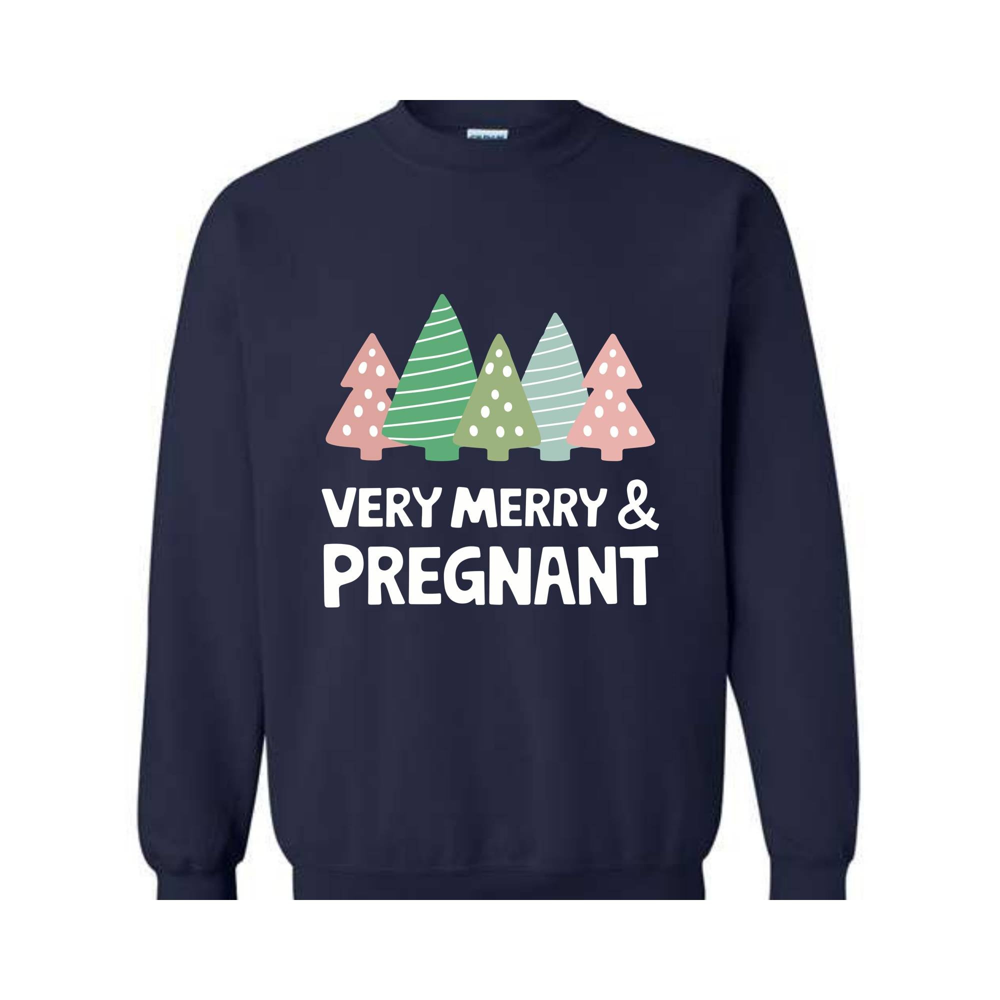 Very Merry And Pregnant Sweatshirt, Christmas Pregnancy