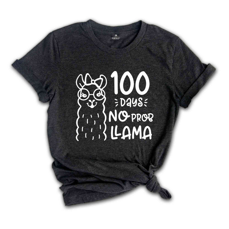 100 Days of School Shirt, 100 Days of No Prob Llama Shirt, Funny Back to School Shirt, Funny Quarantine 2026 Shirt, Funny Teacher Shirt