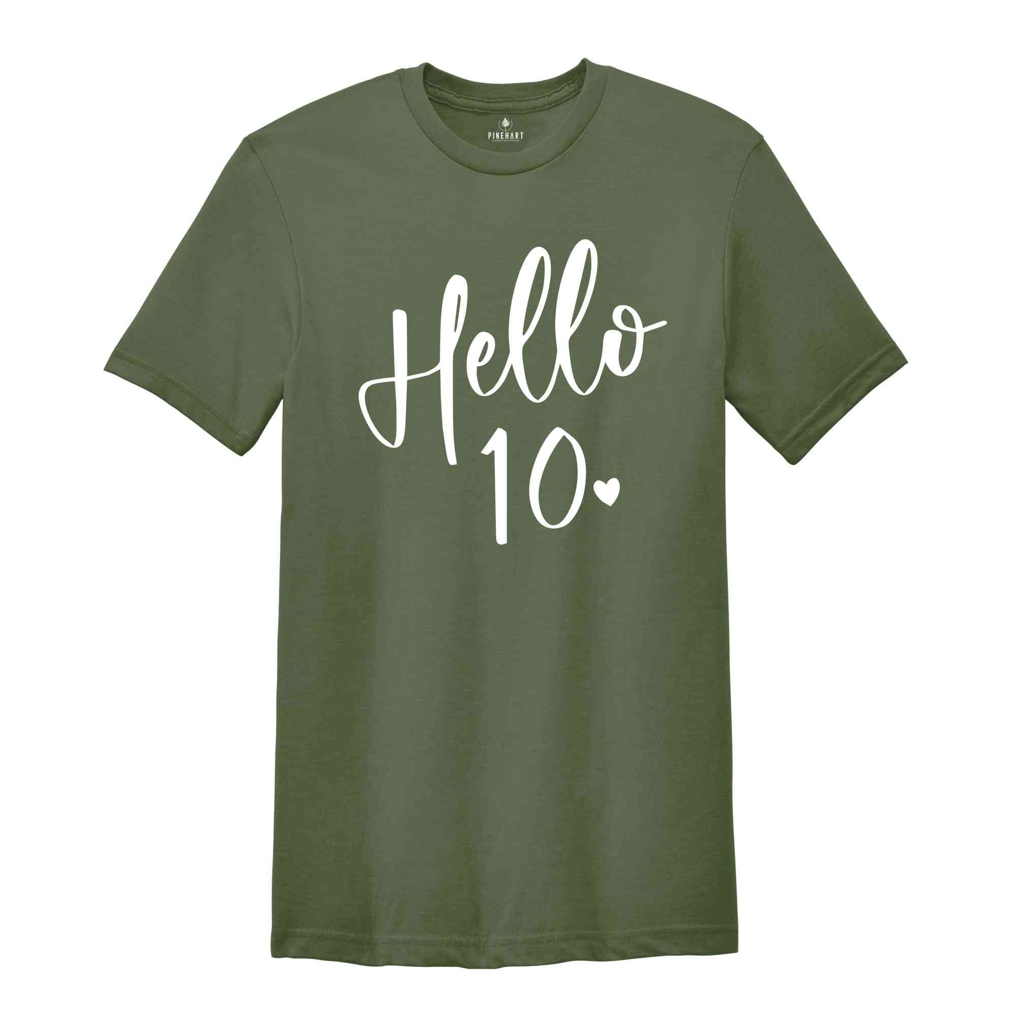 10th Birthday Shirt, Hello 10 Shirt, Ten Birthday Shirt, Tenth Birthday T-shirt, Born 2015 Shirt, 10th Birthday Gift, 10th Birthday Sweater