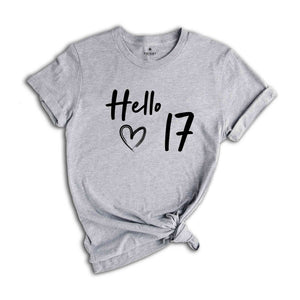 17th Birthday Shirt, Hello 17 T-Shirt, Born in 2008 shirt, 17th Birthday Gift, Eighteen And Fabulous, 2008 Birthday Shirt