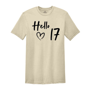 17th Birthday Shirt, Hello 17 T-Shirt, Born in 2008 shirt, 17th Birthday Gift, Eighteen And Fabulous, 2008 Birthday Shirt