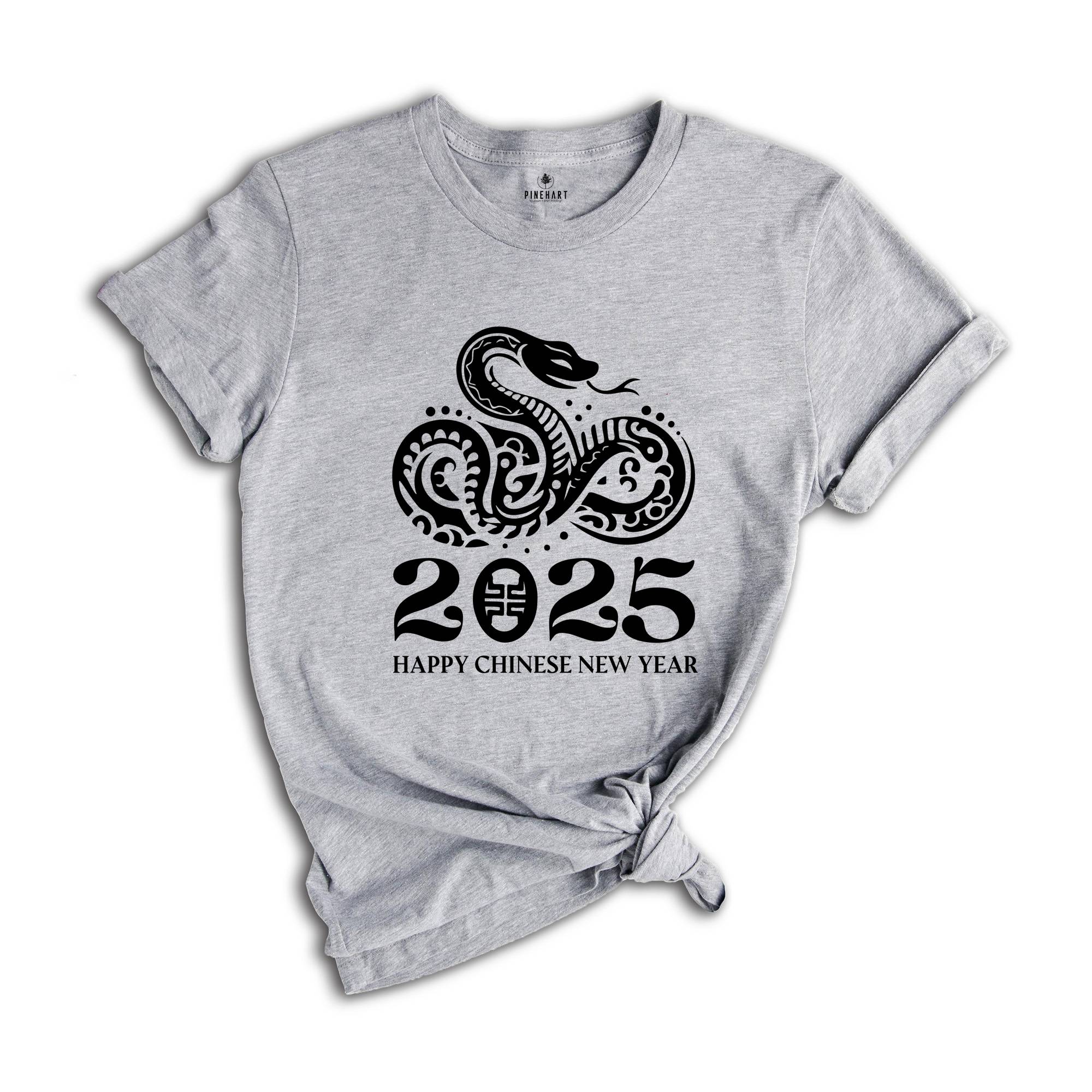 2025 Lunar New Year T-Shirt, Festive Retro Snake New Year Shirt, Cute Chinese New Year Tee, Snake Shirts, Zodiac Sign, Fortune, Prosperity