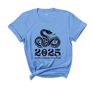 2025 Lunar New Year T-Shirt, Festive Retro Snake New Year Shirt, Cute Chinese New Year Tee, Snake Shirts, Zodiac Sign, Fortune, Prosperity
