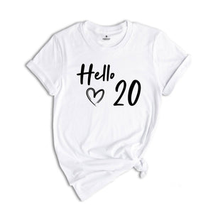 20th Birthday Shirt, Hello 20 T-Shirt, 2005 Birthday Shirt, 20th Birthday Gift, Twenty And Fabulous, 2005 birthday tee