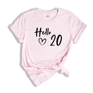 20th Birthday Shirt, Hello 20 T-Shirt, 2005 Birthday Shirt, 20th Birthday Gift, Twenty And Fabulous, 2005 birthday tee