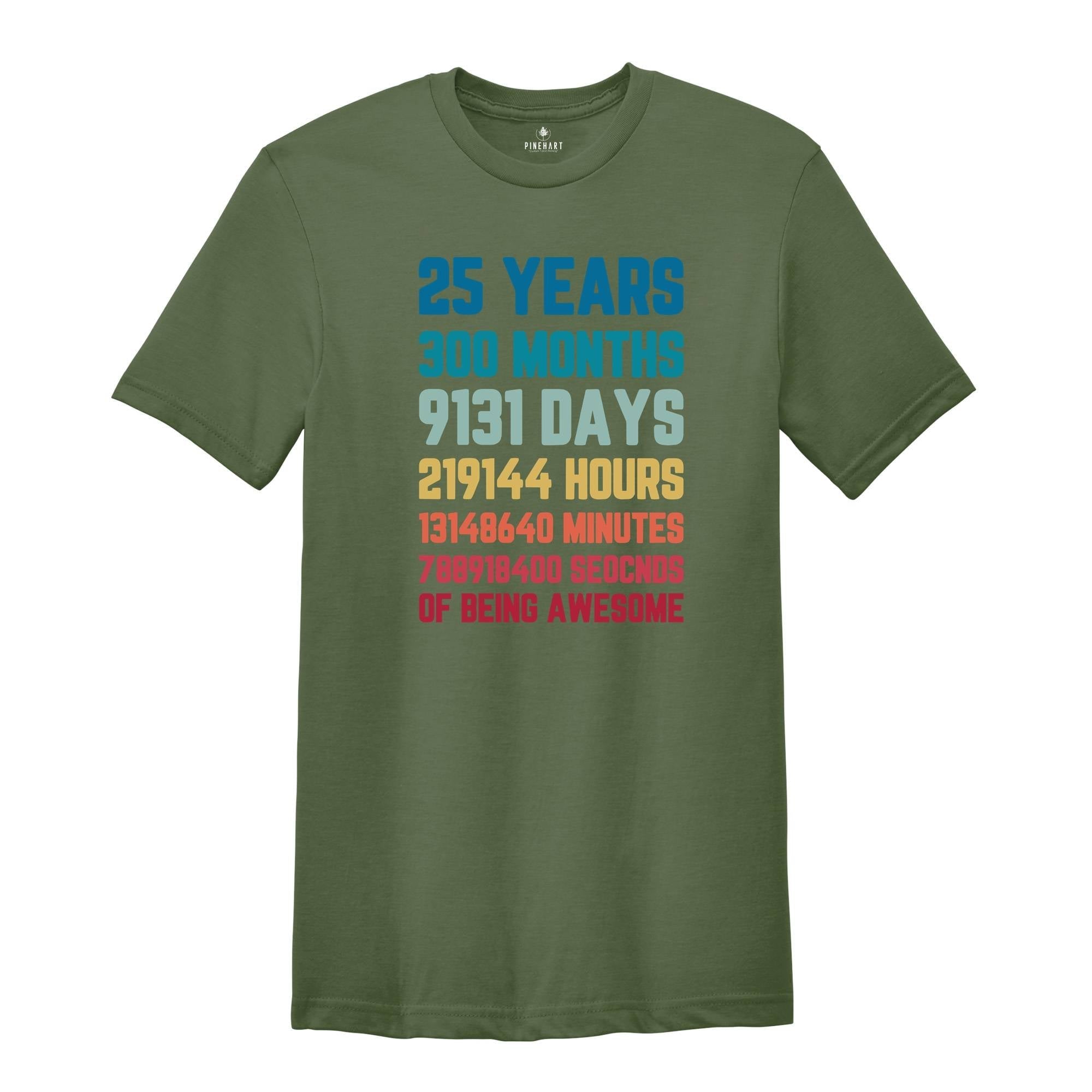 25 Years 300 Months Shirt, 25Th Birthday Shirt, 25Th Birthday Party, 2000 Shirt, Gift For Birthday, 25Th Birthday T-Shirt