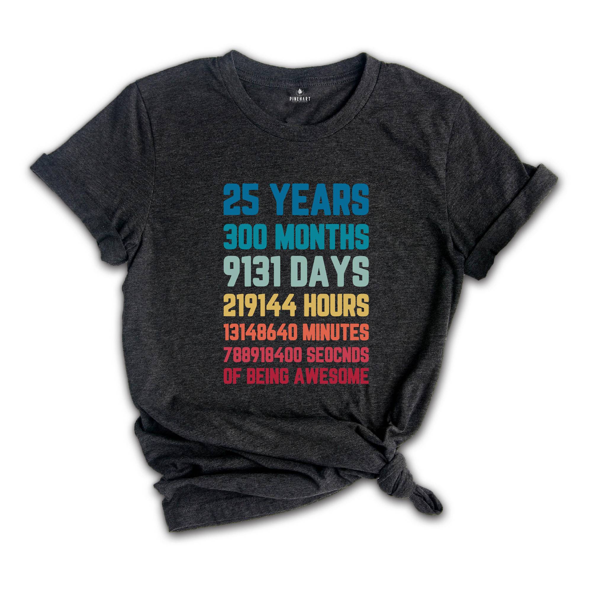 25 Years 300 Months Shirt, 25Th Birthday Shirt, 25Th Birthday Party, 2000 Shirt, Gift For Birthday, 25Th Birthday T-Shirt