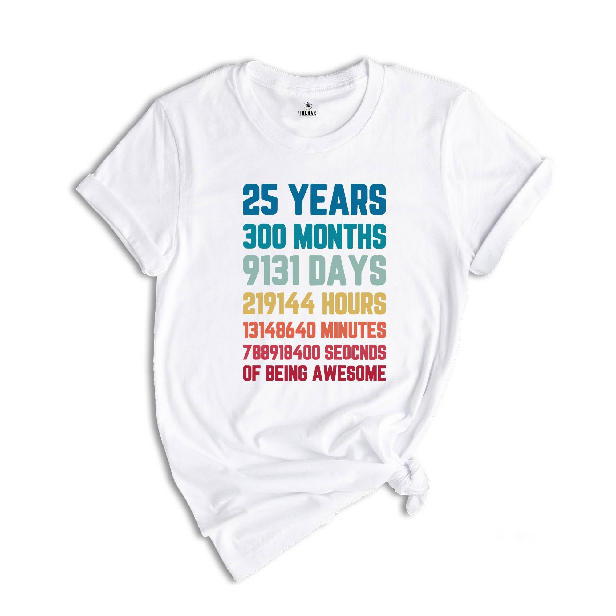 25 Years 300 Months Shirt, 25Th Birthday Shirt, 25Th Birthday Party, 2000 Shirt, Gift For Birthday, 25Th Birthday T-Shirt