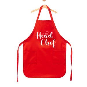 Head Chef Couples Apron, Head Chef Matching Couple Apron, Valentines Day Gifts, Gift For Her, His and Hers Apron