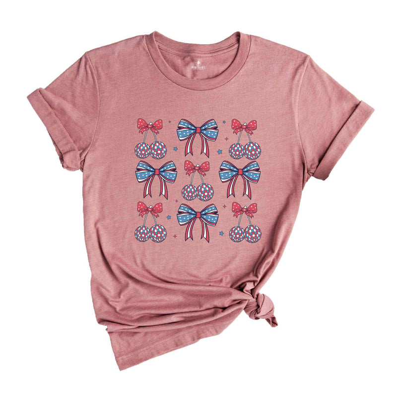 4th of July Bows Shirt, Coquette 4th of July Shirt, American Flag Shirt, USA Shirt, Coquette Bow Shirt