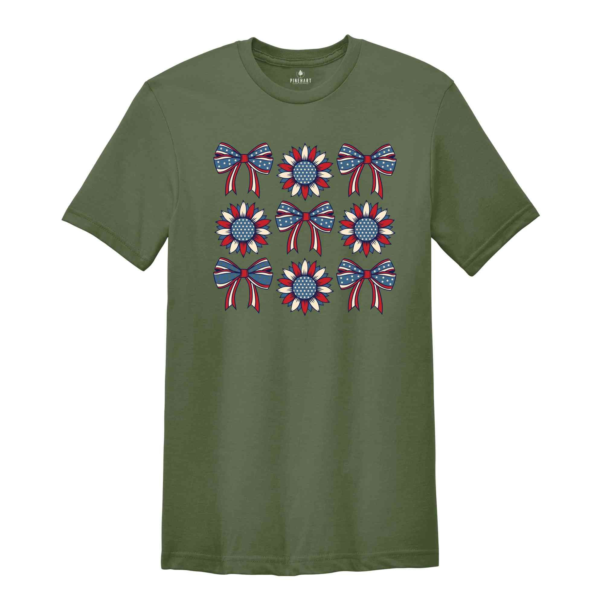 4th Of July Shirt, American Sunflower Shirt, America Shirt, USA Shirt, Red White And Blue, Independence Day Shirt, Patriotic Shirt