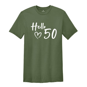50th Birthday Shirt, Hello 50 T-Shirt, 1975 Birthday Tee, 50th Birthday Gift, Fifty And Fabulous, 50 AF, 1975 birthday shirt