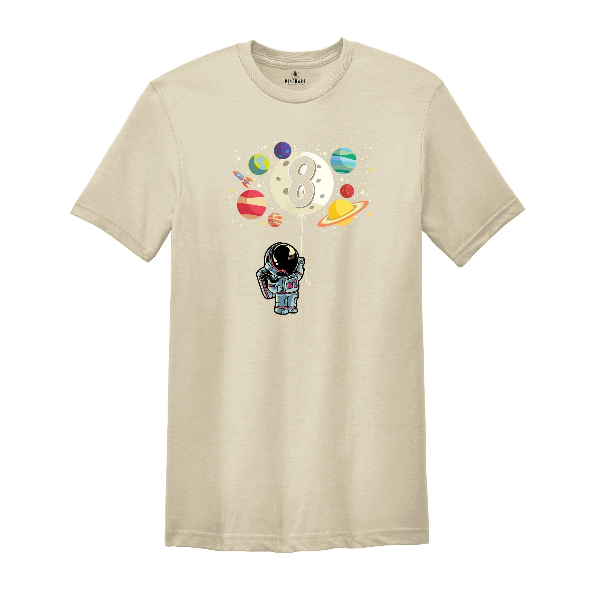 8th Birthday Shirt, Astronaut Party, Space Birthday Party, Birthday Boy Gift, Space Birthday Shirt, 2017 Birthday Gift