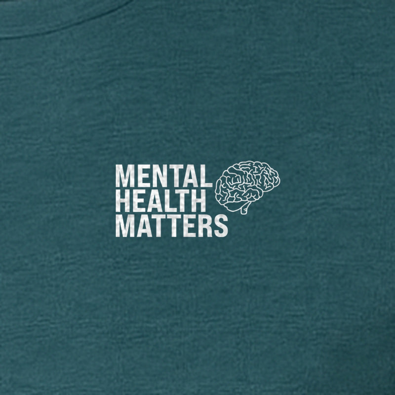 Mental Health Matters T-Shirt, Small Brain Pocket Design for Therapy Support and Self Care