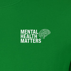 Mental Health Matters T-Shirt, Small Brain Pocket Design for Therapy Support and Self Care