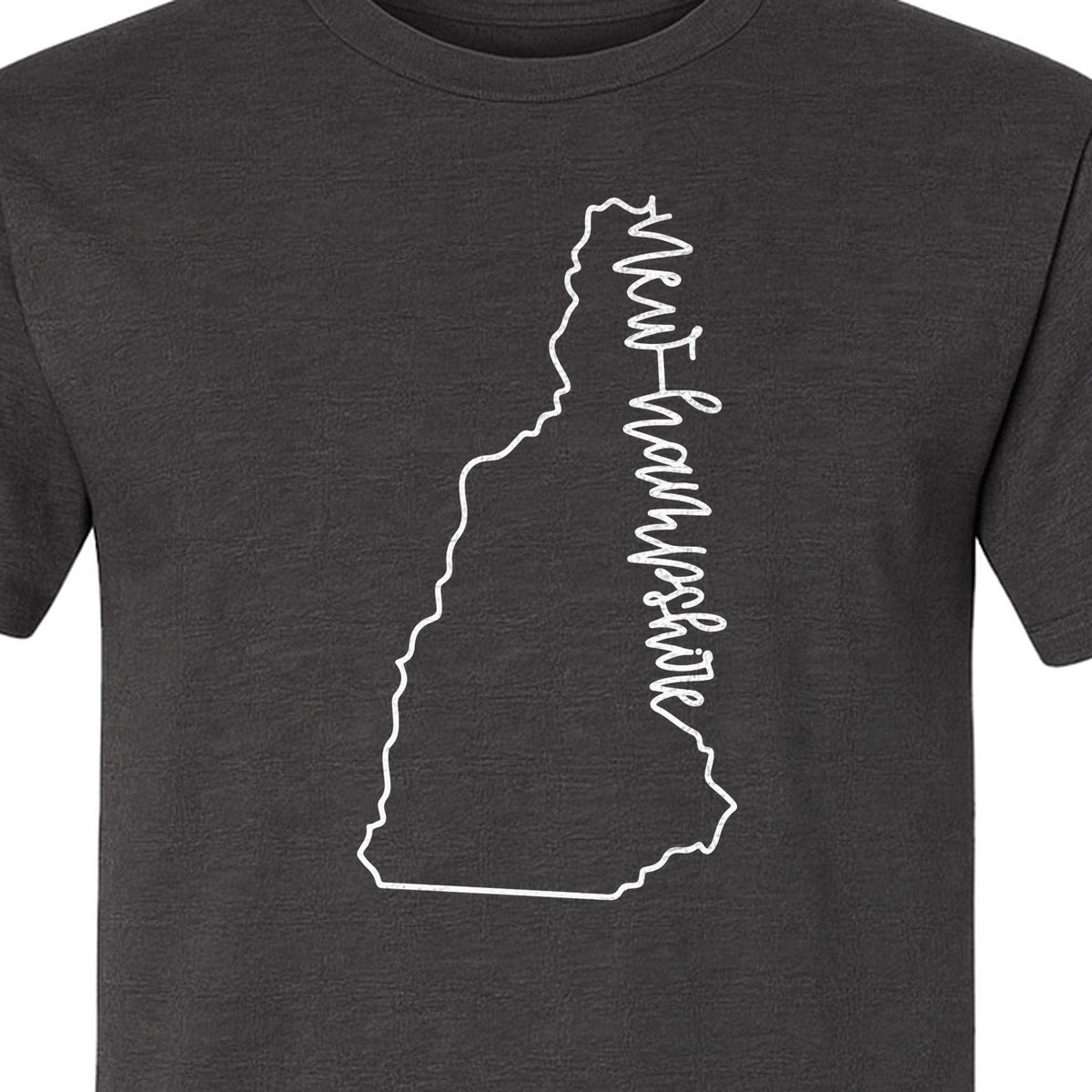 New Hampshire T-Shirt, Outline State Map Script Design for Travel and Home Pride