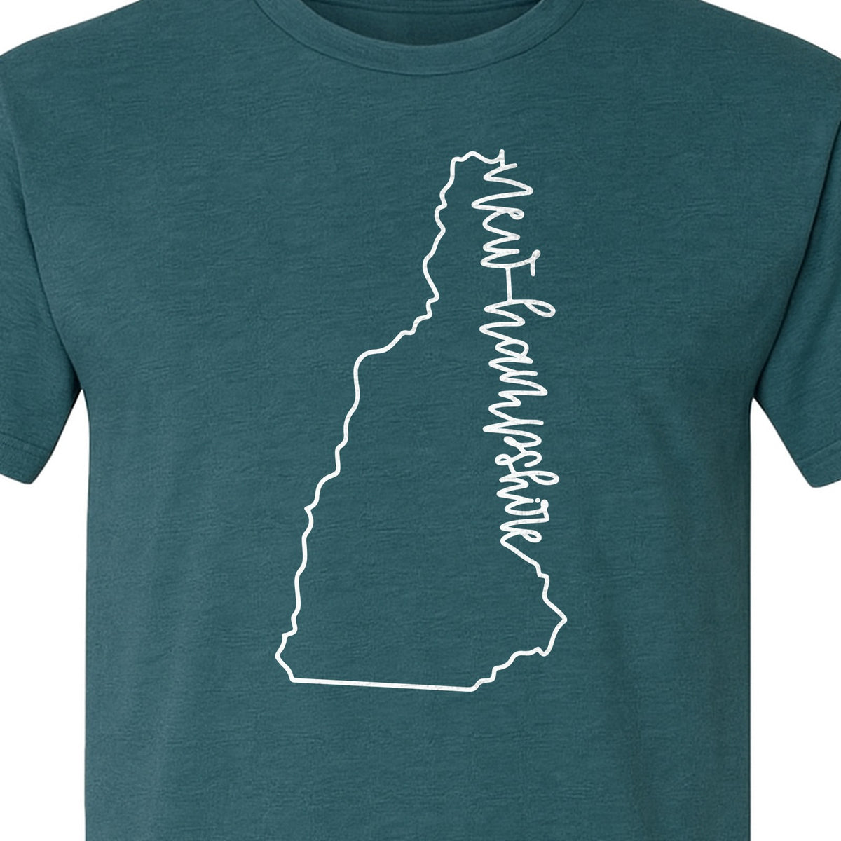 New Hampshire T-Shirt, Outline State Map Script Design for Travel and Home Pride