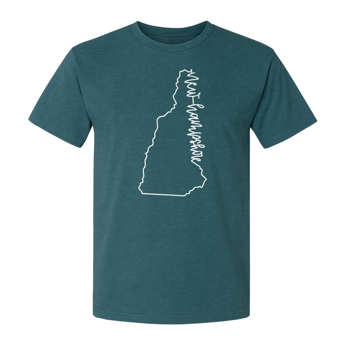 New Hampshire T-Shirt, Outline State Map Script Design for Travel and Home Pride