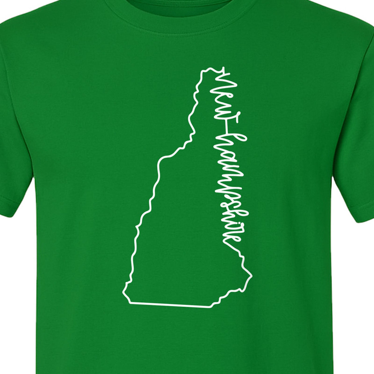 New Hampshire T-Shirt, Outline State Map Script Design for Travel and Home Pride