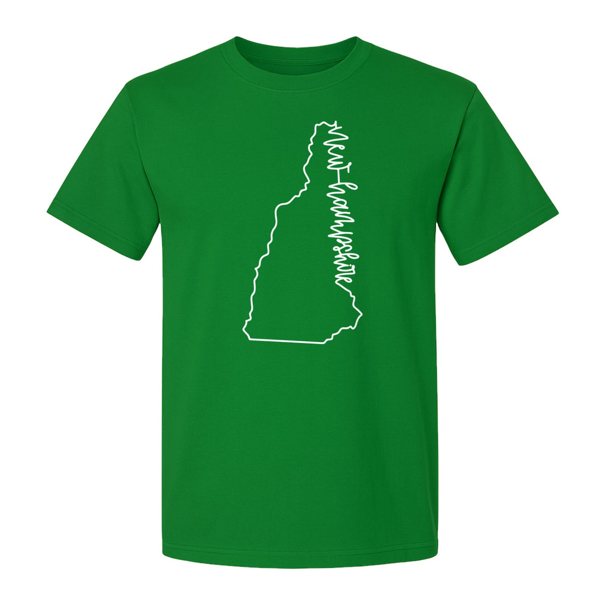 New Hampshire T-Shirt, Outline State Map Script Design for Travel and Home Pride