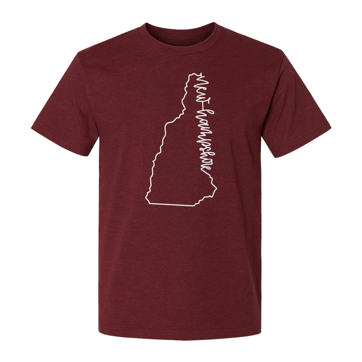 New Hampshire T-Shirt, Outline State Map Script Design for Travel and Home Pride