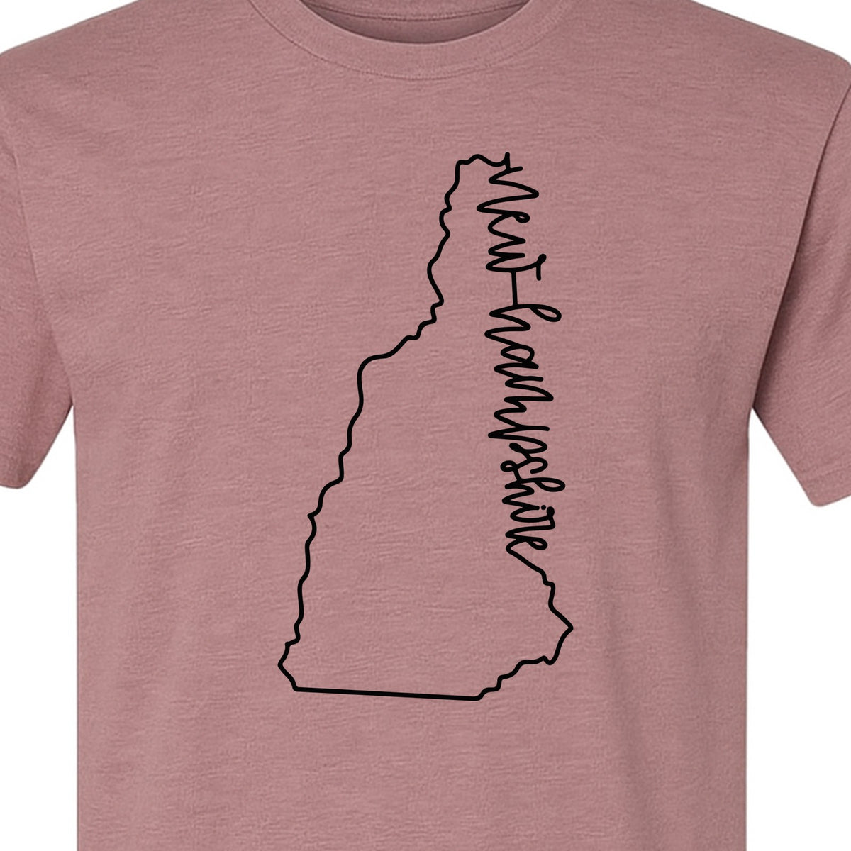 New Hampshire T-Shirt, Outline State Map Script Design for Travel and Home Pride