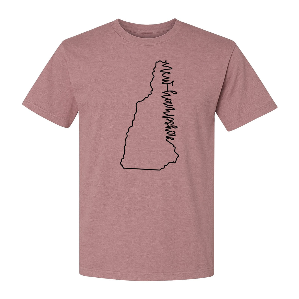 New Hampshire T-Shirt, Outline State Map Script Design for Travel and Home Pride
