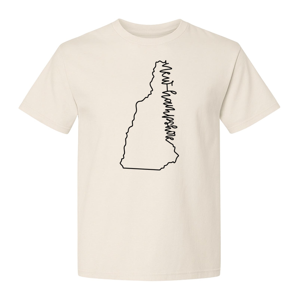 New Hampshire T-Shirt, Outline State Map Script Design for Travel and Home Pride