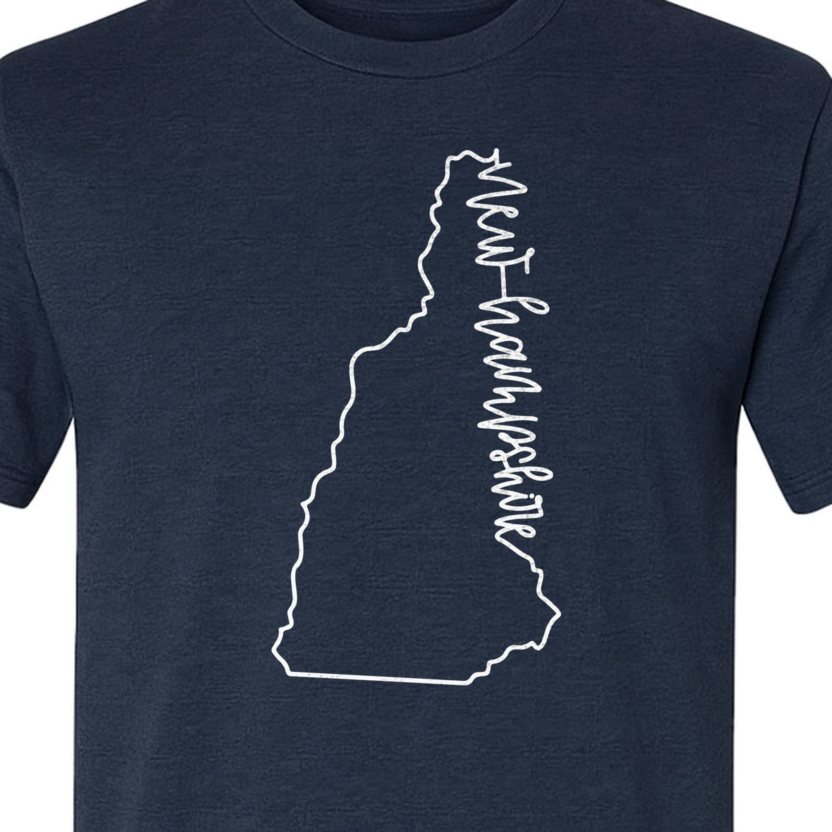 New Hampshire T-Shirt, Outline State Map Script Design for Travel and Home Pride