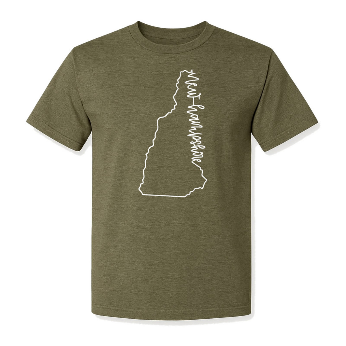 New Hampshire T-Shirt, Outline State Map Script Design for Travel and Home Pride