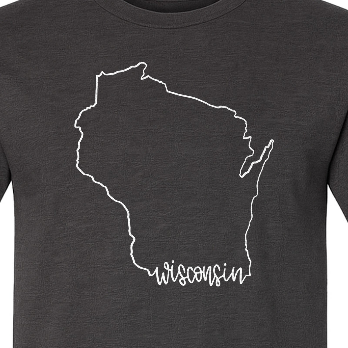 Wisconsin State Map T-Shirt, Outline Travel Souvenir for Residents and Visitors