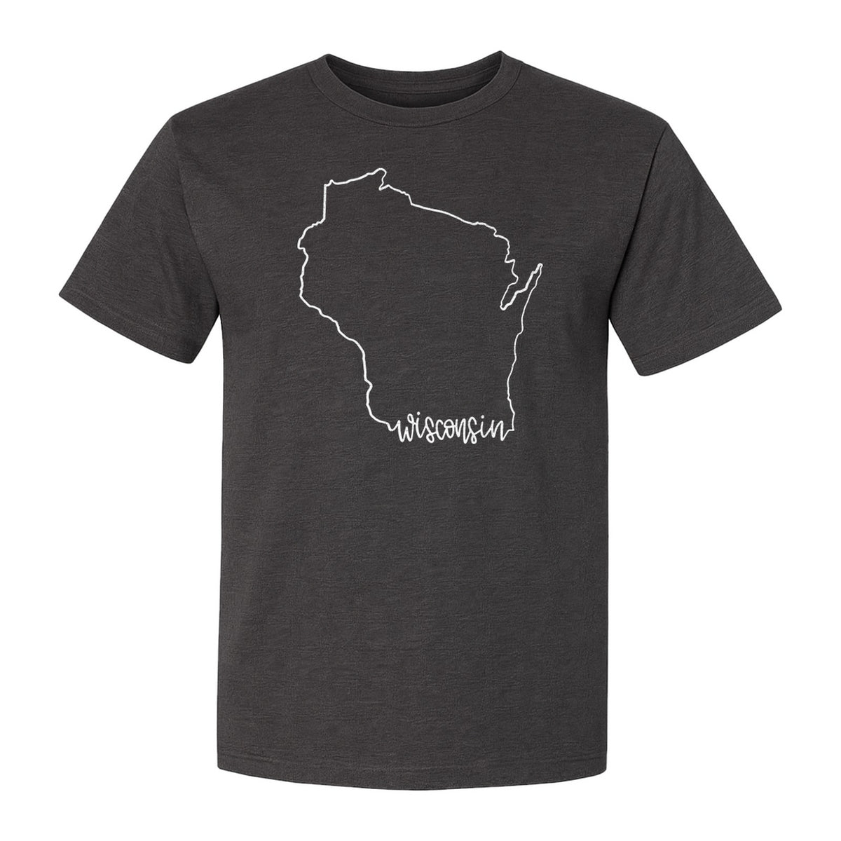 Wisconsin State Map T-Shirt, Outline Travel Souvenir for Residents and Visitors