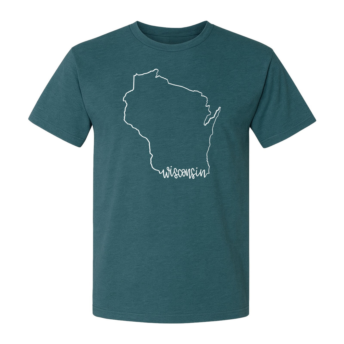 Wisconsin State Map T-Shirt, Outline Travel Souvenir for Residents and Visitors