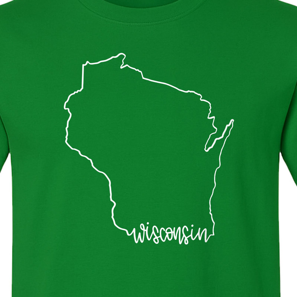 Wisconsin State Map T-Shirt, Outline Travel Souvenir for Residents and Visitors