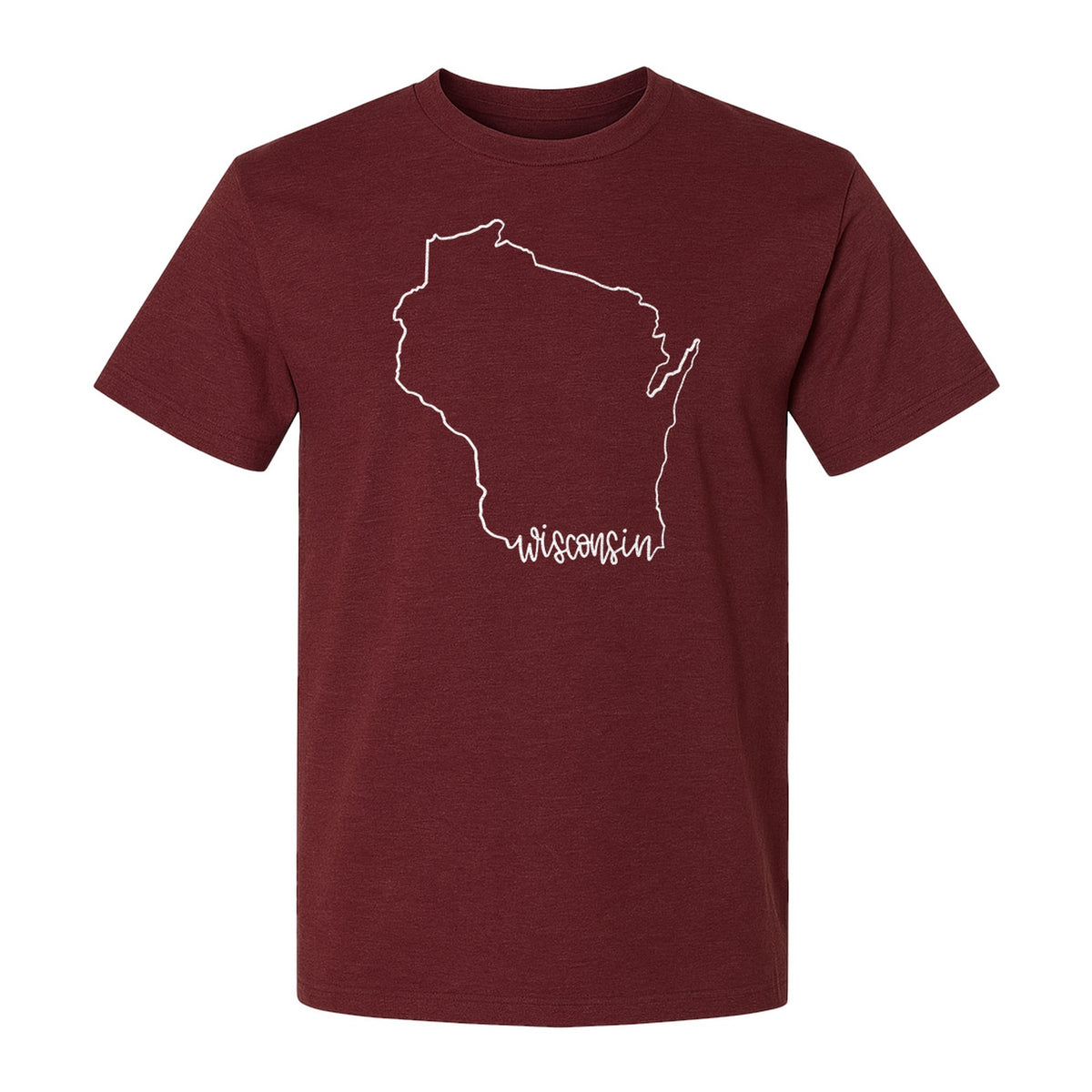 Wisconsin State Map T-Shirt, Outline Travel Souvenir for Residents and Visitors