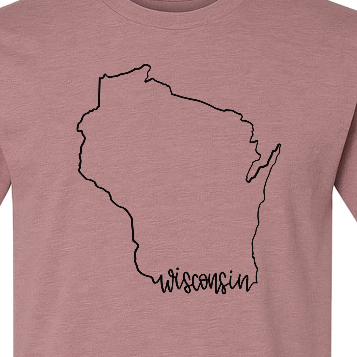 Wisconsin State Map T-Shirt, Outline Travel Souvenir for Residents and Visitors