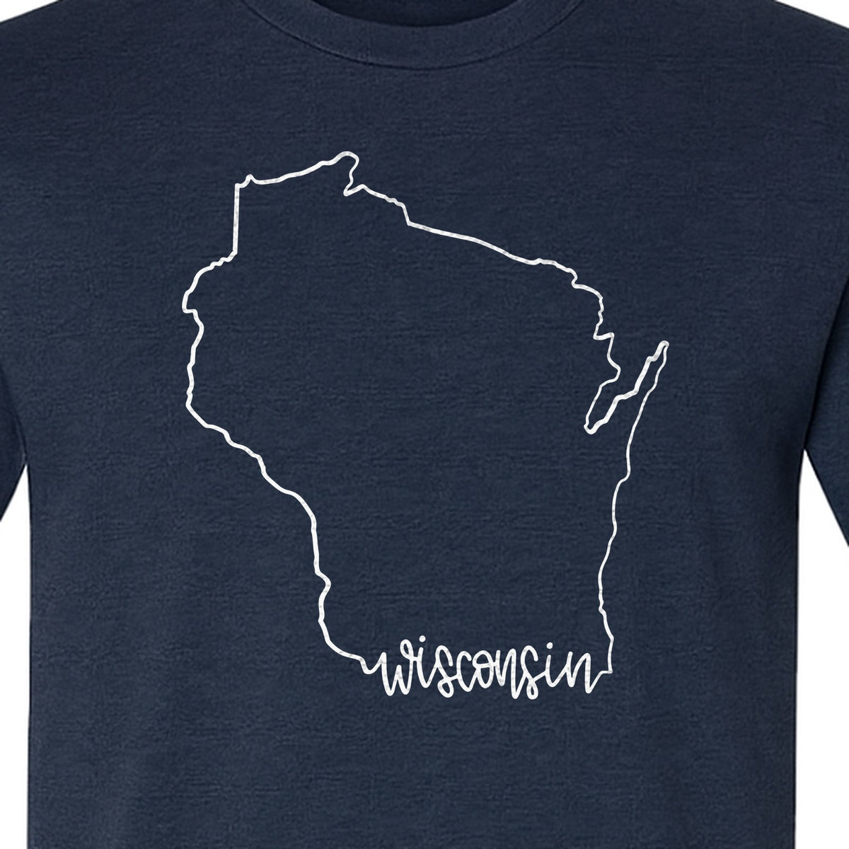Wisconsin State Map T-Shirt, Outline Travel Souvenir for Residents and Visitors