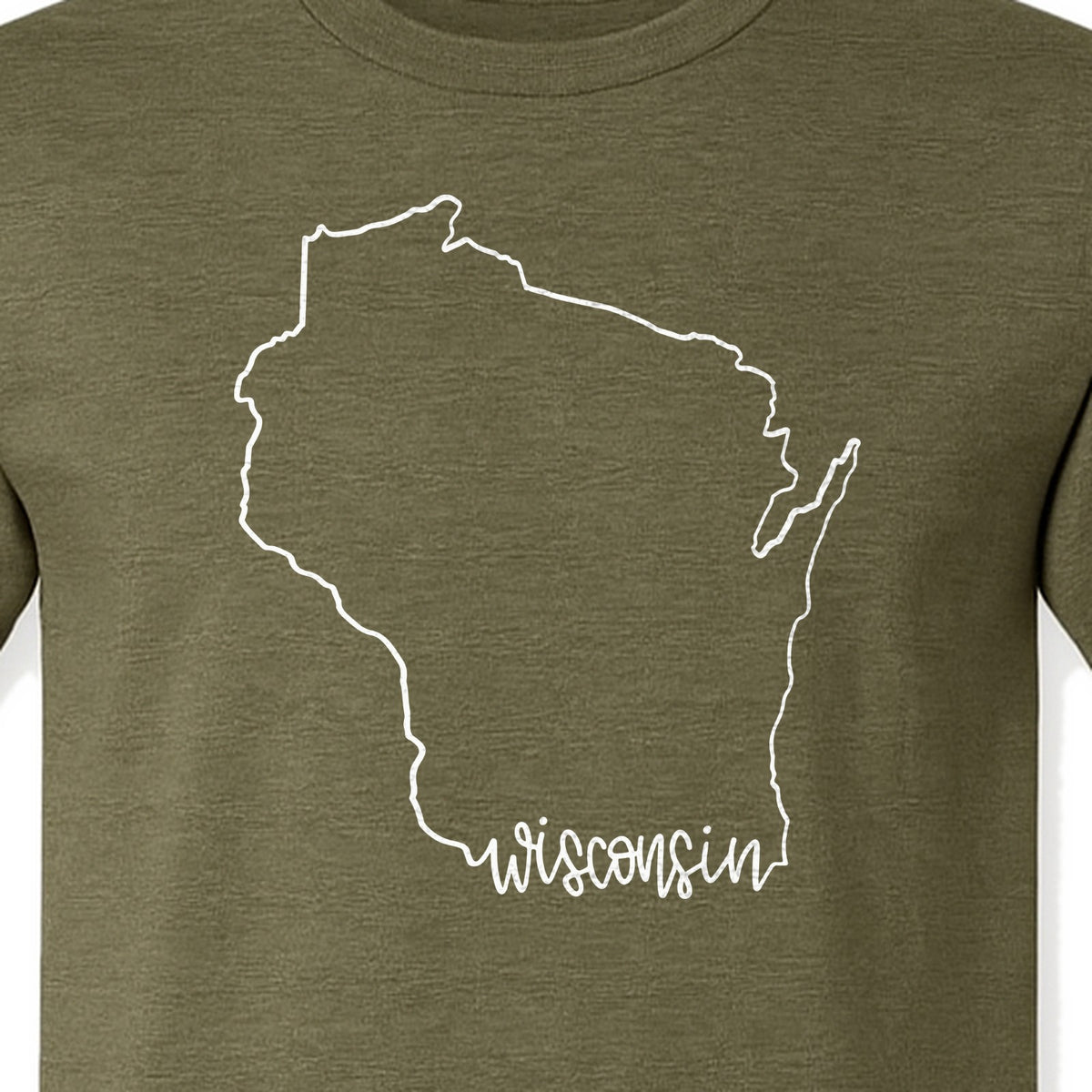Wisconsin State Map T-Shirt, Outline Travel Souvenir for Residents and Visitors