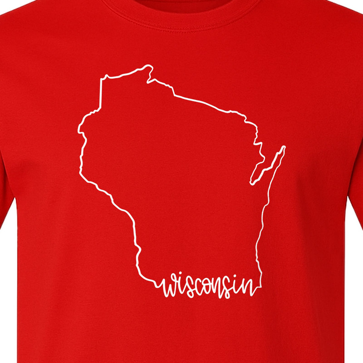 Wisconsin State Map T-Shirt, Outline Travel Souvenir for Residents and Visitors