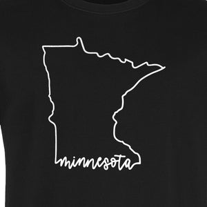 Minnesota T-Shirt, State Outline Map Graphic for Residents, Families and Travel Souvenirs
