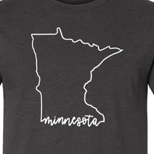 Minnesota T-Shirt, State Outline Map Graphic for Residents, Families and Travel Souvenirs