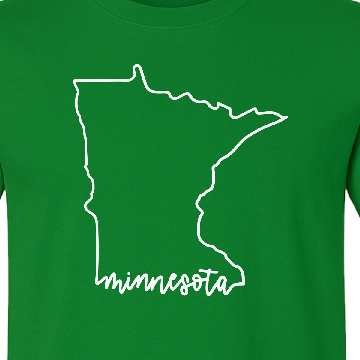 Minnesota T-Shirt, State Outline Map Graphic for Residents, Families and Travel Souvenirs