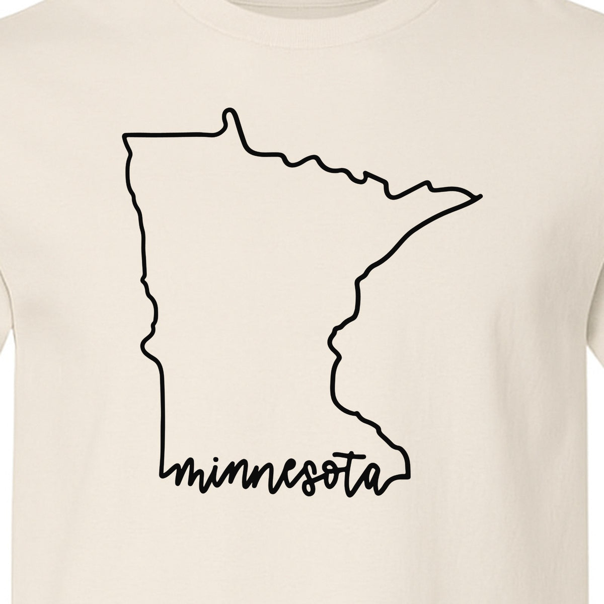 Minnesota T-Shirt, State Outline Map Graphic for Residents, Families and Travel Souvenirs
