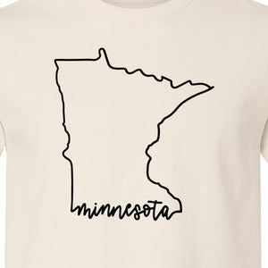 Minnesota T-Shirt, State Outline Map Graphic for Residents, Families and Travel Souvenirs