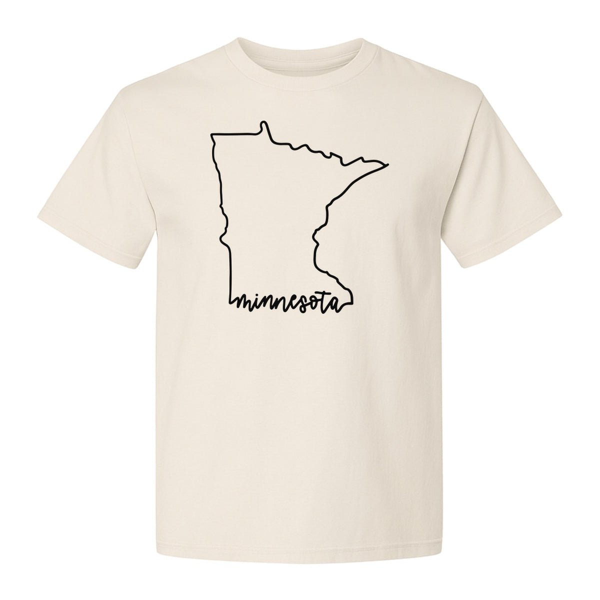 Minnesota T-Shirt, State Outline Map Graphic for Residents, Families and Travel Souvenirs