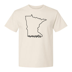 Minnesota T-Shirt, State Outline Map Graphic for Residents, Families and Travel Souvenirs