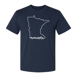 Minnesota T-Shirt, State Outline Map Graphic for Residents, Families and Travel Souvenirs